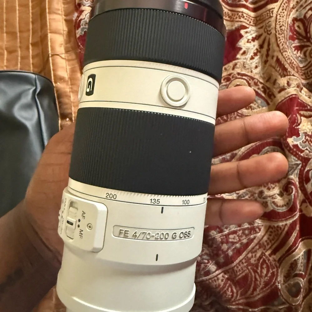 Sony White and Black Professional Telephoto Lens